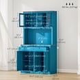 thumbnail image 3 of HOMCOM 71" Pantry Cabinet w/ Microwave Space Buffet w/ Hutch Navy Blue, 3 of 10