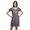 thumbnail image 1 of Moomaya Chemise de Nuit d'Allaitement à Col Rond pour Femmes, Imprimée, à Manches Courtes, 1 of 5