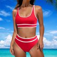 thumbnail image 2 of FAIWAD Womens 2 Piece Swimsuits Sports Color Block Bikini Sets Removable Bra Pad Full Coverage Bathing Suits for Girls, 2 of 5