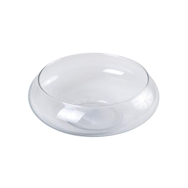 Grand Plat de Jardin par Lerman Décor, Bol en Verre Transparent à Forme Grand et Peu Profonde avec Bord Arrondi Lisse, Convient à la Décoration Intérieure Ou Extérieure, Idéal pour Retenir l'Eau, des Fleurs Fraîches, du Sable Décoratif Ou des Succulentes Artificielles.