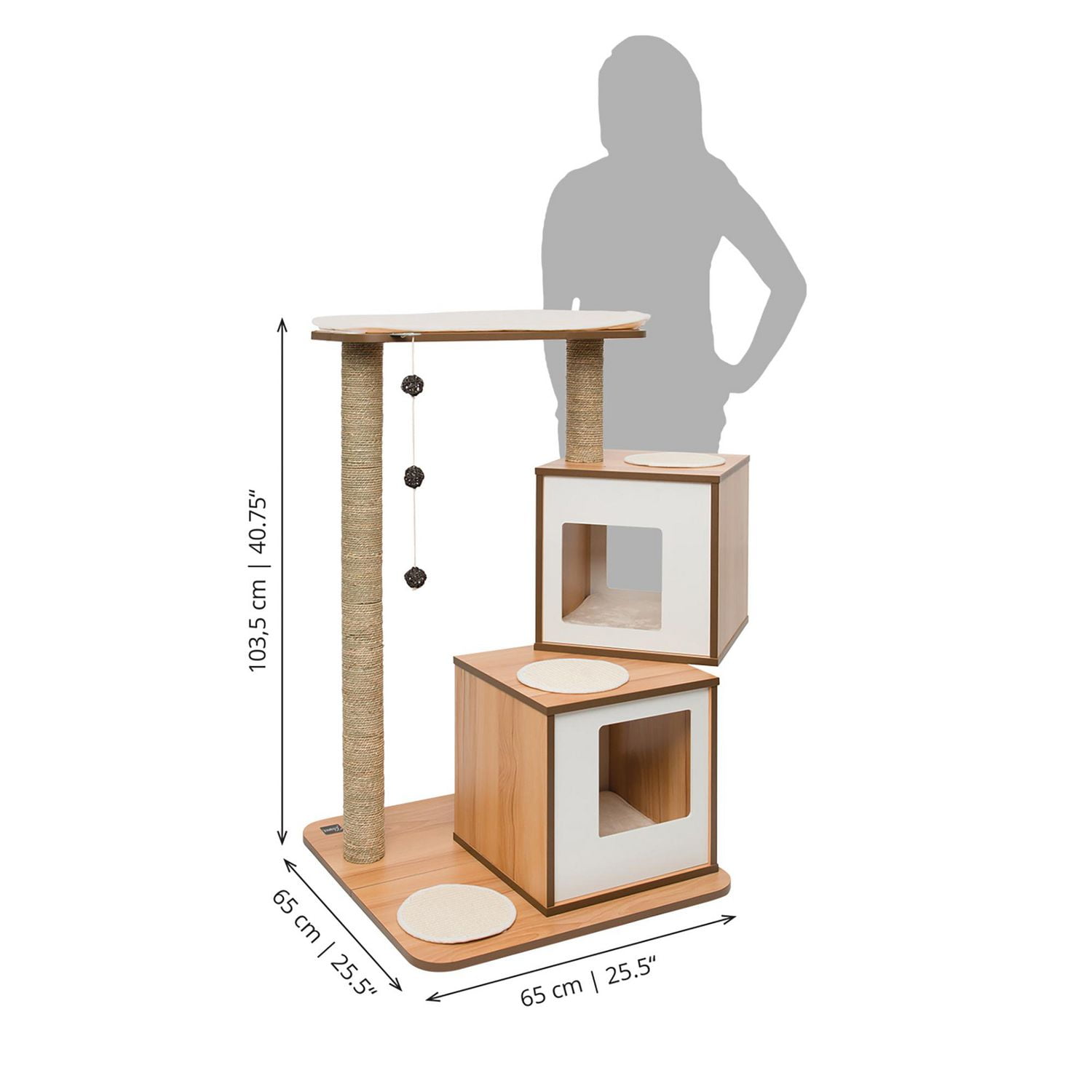 Catit Vesper V-Double Cat Furniture, Walnut