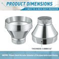 thumbnail image 2 of 7 Inch to 4 Inch Duct Reducer Increaser Galvanized Steel Air Duct Adapter Round Crimped Pipe for HVAC Ventilation System, 2 of 6