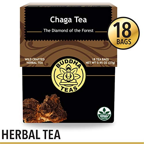 Wild-Harvested Chaga Tea, 18 Bleach-Free Tea Bags – Caffeine Free, Antioxidant and Biological Response Modifier Tea, Naturally Invigorating Superfood Tea, No GMOs