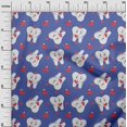 thumbnail image 3 of oneOone Cotton Poplin Medium Blue Fabric Asian Kawaii Rabbit Fabric For Sewing Printed Craft Fabric By The Yard 56 Inch Wide, 3 of 4