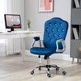 thumbnail image 2 of Vinsetto Chaise de Bureau Capitonnée avec Hauteur Réglable et Fonction d'Inclinaison Bleu, 2 of 10
