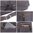 thumbnail image 4 of KAUKKO Vintage Casual Canvas and Leather Rucksack Backpack (Canvas Grey2pc), 4 of 5