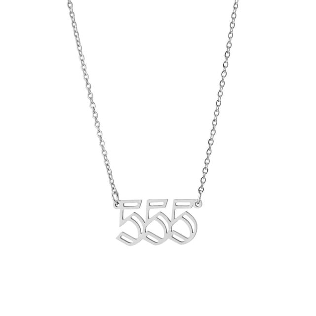 1PCS Pendentif de Collier Numéro d'Ange Collier en Acier Inoxydable Plaqué Or/argent Bijoux Convenant aux Femmes