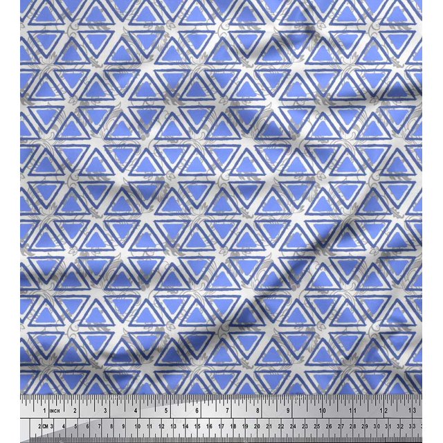 Soimoi Rayon Fabric Swirl & Triangle Geometric Print Fabric by Yard 42 Inch Wide