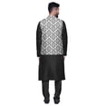 thumbnail image 3 of Atasi Solid Kurta Pajama & Printed Nehru Jacket Set For Mens Party Wear, 3 of 3