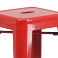 thumbnail image 2 of Bowery Hill Metal Bar Stool Chair in Red With Square Seat & Footrest, 2 of 8