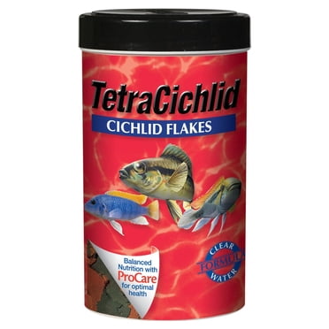 Tetra Cichlid Flakes Fish Food with Clear Water Formula