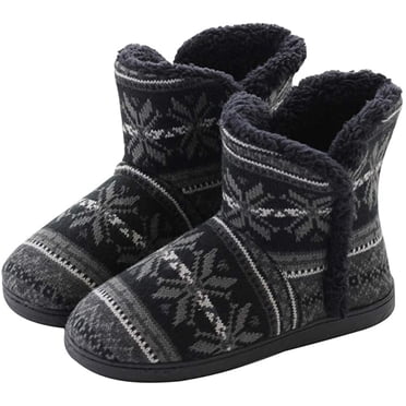 Pantoufles pour Hommes et Femmes, Pantoufle Hut, Bottes Hut à Doublure Haute, Pantoufles d'Hiver Antidérapantes avec Semelle Souple