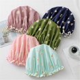 thumbnail image 3 of Bonnet de Douche, Bonnets de Douche pour Femmes, Bonnet de Douche à Double Couche Imperméable Protection des Cheveux Bonnets de Douche en EVA Réutilisables, 3 of 5