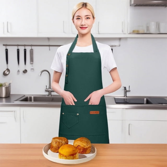 Apron Sleeve Kitchen Utility Apron for Cooking and Cleaning with Pockets Durable Polyester Chef Bib Apron for Men Women Ideal for Households and Commercial Use