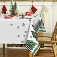 thumbnail image 2 of Christmas Tablecloth 60×84 Inch Rectangular, Trees Snow Green Washable Table Cover for Party Picnic Dinner Decor, 2 of 5