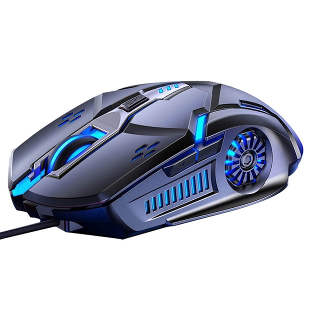 ziyahi Gaming Mouse Low-noise 7 Color Backlight 6 Key Anti-slip Mechanical Mouse Gaming Accessory, Grey