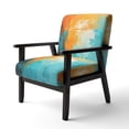 thumbnail image 3 of Designart "Abstract Thailand Tropical flow" Red Modern Upholstered Accent Chair - Traditional Arm Chair For Living Room, 3 of 7
