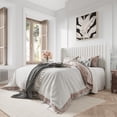 thumbnail image 1 of Amolife Full Size Velvet Upholstered Bed with Wingback Headboard, Off-white, 1 of 9