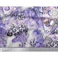 thumbnail image 3 of Soimoi Blue Rayon Fabric Paisley & Leopard Animal Skin Decor Fabric Printed Yard 56 Inch Wide, 3 of 3
