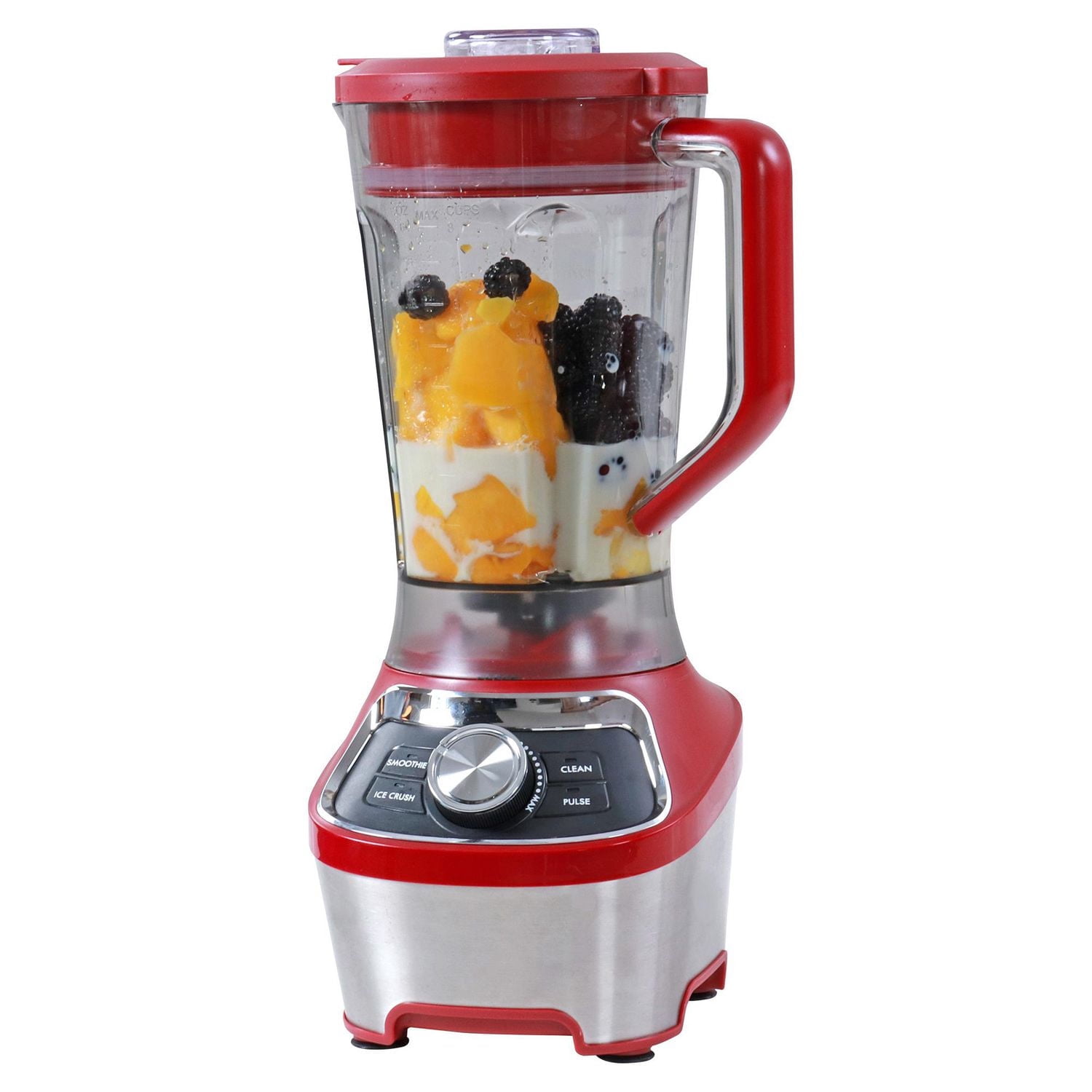 Kenmore 64 oz Stand Blender, 1200W, Smoothie & Ice Crush Modes, Red, Stylish & High-Powered Blender