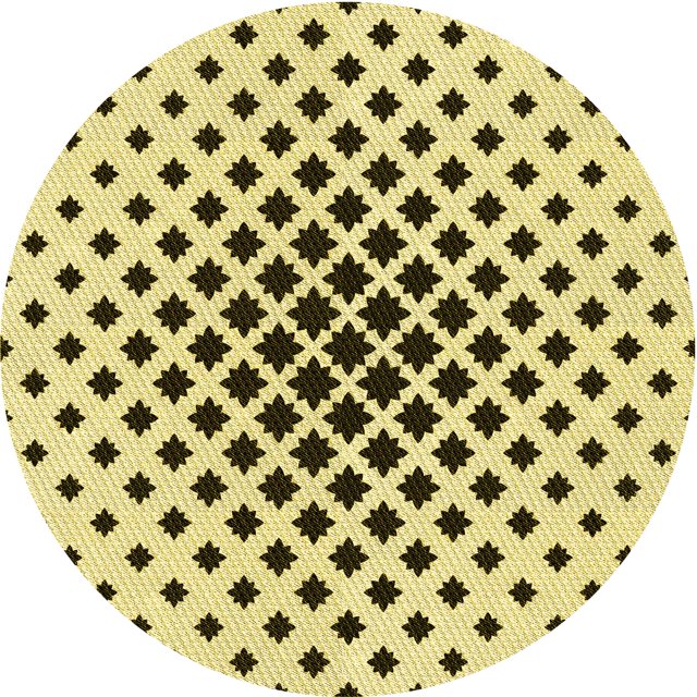Ahgly Company Tapis de Zone Rond d'Intérieur Lavable à la Machine, Style Transitionnel, Jaune Moutarde, 8 Pieds Rond