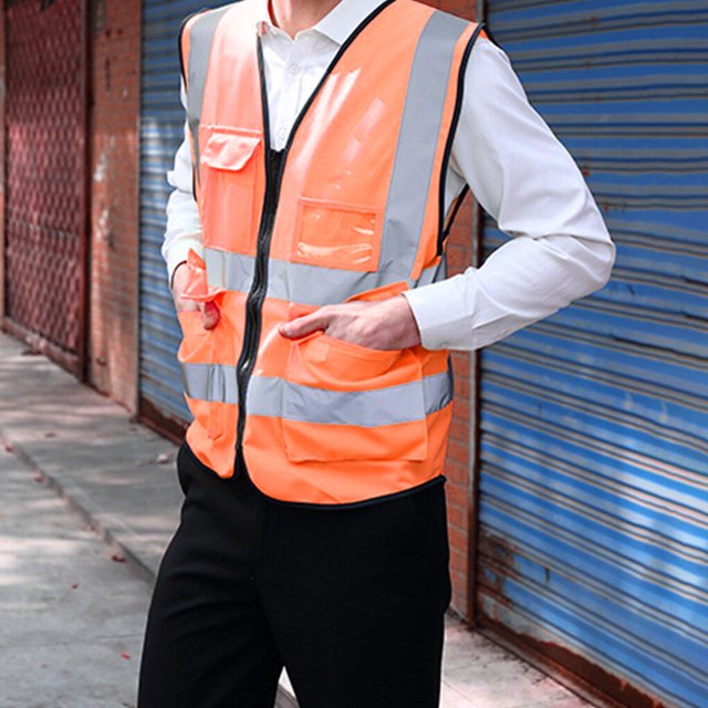 kurtrusly Women Men Night Work Reflective Vest Construction Traffic Breathable Mesh Workwear A Type