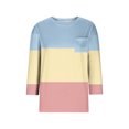 thumbnail image 3 of FAIWAD Womens 3/4 Sleeve Tunic Tops Color Block Round Neck Shirt Soft Lightweight Loose Top with Chest Pockets, 3 of 3