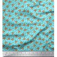 thumbnail image 1 of Soimoi Polyester Crepe Fabric Leaves, & Rose Floral Print Sewing Fabric Yard 42 Inch Wide, 1 of 3