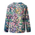 thumbnail image 5 of KIHOUT Chandails pour Femmes en Liquidation, Blouses à Manches Longues Col Rond Imprimé Floral Ample Automne Hiver, Tailles P-2TG, 5 of 5