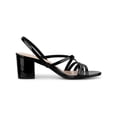 thumbnail image 3 of BLISSFUL STEP Women's Solid Color Strappy Slingback Block High Heels Sandals Black 9, 3 of 8