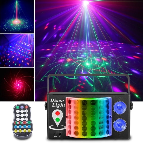 3-in-1 Disco Rave Party Light – Sound Activated & Remote, DJ Strobe for Music Dance