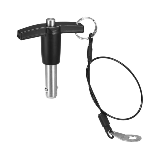 Unique Bargains T Handle Lock Pins, 25/64' Pin Dia. 25/32' Usage Length Stainless Steel Push-Button Quick Release Pin