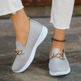 thumbnail image 4 of B91xZ Mocassins pour Femmes Bout Rond Chaussures Plates à Enfiler Ballerines pour Filles, Gris 8, 4 of 5