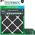 thumbnail image 1 of Filterbuy 18x25x1 Air Filter MERV 8 Odor Eliminator, HVAC AC Furnace Air Filters Replacement (3-Pack), 1 of 9