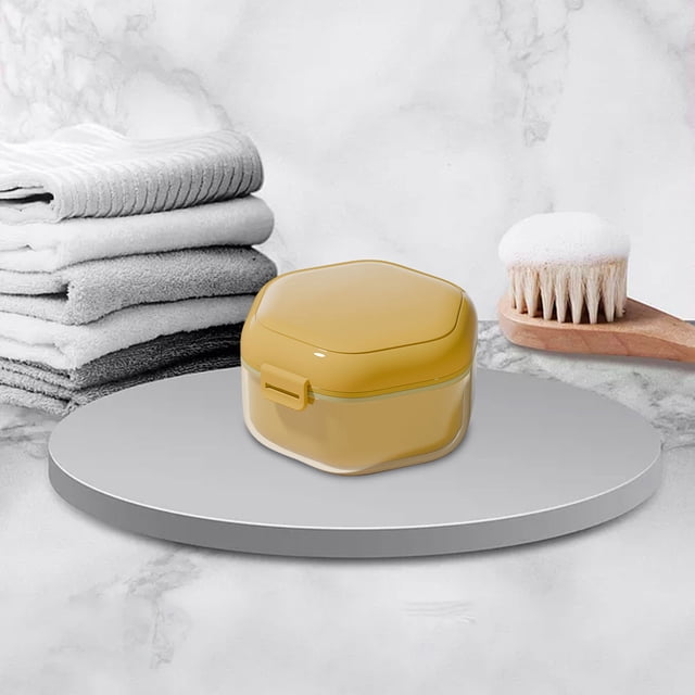 EGNMCR Closet Organizers and Storage, Bathroom Organizers and Storage Orthodontic Braces Case Invisible Braces Retainer Storage Box Portable Box Denture Storage Cleaning Box a storage