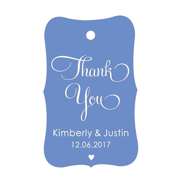 100 PCS Thank You Custom Made Hang Tags Personalized Wedding Favor Gift Paper Tags