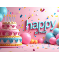 thumbnail image 4 of Colorful Balloons Birthday Banner Festive Party Supplies Happy Birthday Decorations Photography Props Backdrop Background Celebration Decor, 4 of 4