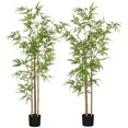thumbnail image 1 of HOMCOM 2 Piece 6ft Artificial Tree Bamboo for Indoor Home Decor, 1 of 10