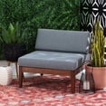 thumbnail image 2 of Linon Morningside Chaise Centrale d'Extérieur en Bois d'Acacia avec Coussins Gris en Noyer, 2 of 10