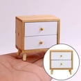 thumbnail image 4 of 1:12 Wood Night Table Bedside Table Scene Drawer, 4 of 7