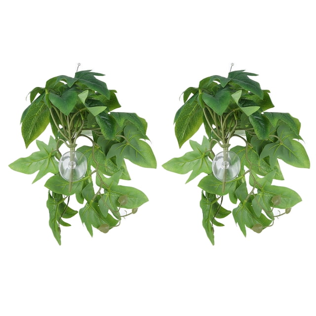 Ccdes Lifelike Plastic Plant, Artificial Reptile Plant 2PCS For Reptile Pet Nests For Fish Tanks