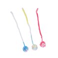 thumbnail image 3 of 3Pcs Cat Plush Ball Interactive Cat Fuzzy Chew Balls with Bells for Indoor Cats Kitten Flower Color, 3 of 14