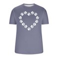 thumbnail image 4 of FAIWAD Men Summer Tops Short Sleeve Round Neck Printed T-Shirts Slim Stretch Workout Tops, 4 of 5
