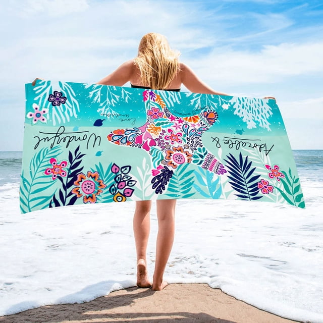 Clearance! Rectangular Beach Towel Fine Fiber Towel Beach Mat Bath Towel Shawl Water Absorbing Portable And Quick Drying All Season Universal Size Large Enough For Limited Time Deal Deal ofthe Day