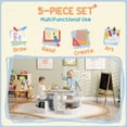 thumbnail image 4 of Qaba 5 Piece Kids Table and Chair Set with Storage for Kids Room, Grey, 4 of 10