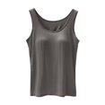 thumbnail image 1 of B91xZ Camisole en Coton pour Femmes, Extensible, Bretelles Réglables, Gris Foncé 3X-L, 1 of 5