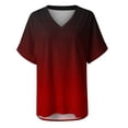 thumbnail image 4 of HWRETIE T-Shirt Dégradé pour Femmes à Manches Courtes, Col Rond, Coupe Ample, Haut Décontracté, Blouse d'Été, 4 of 4