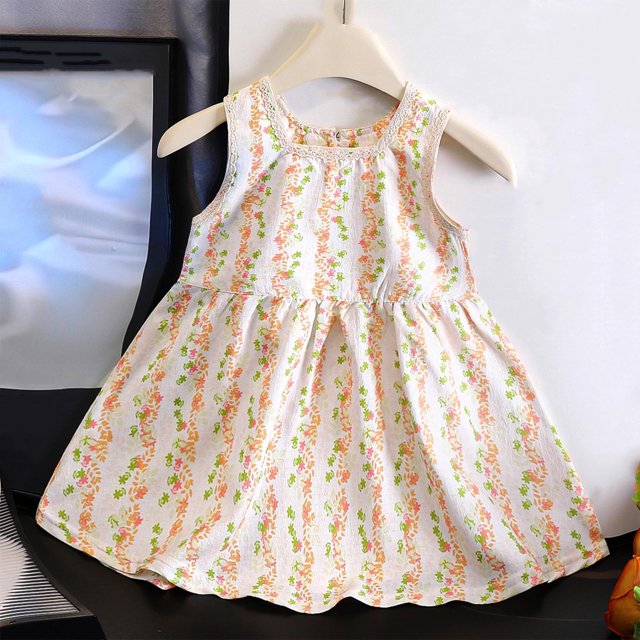 Économies d'Été! Robe d'Été pour Enfants, Robes Décontractées pour Filles en Liquidation, Robe Sans Manches à la Mode pour Enfants, Robe d'Été Fine et Confortable