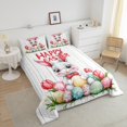 thumbnail image 4 of Erosebridal Cute Bunnies Rabbit Bedding Full Comforter Set for Kids, Happy Easter Down Comforter, Reversible 3 Pieces, 4 of 8