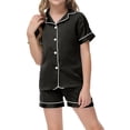 thumbnail image 1 of Toddler Girls Pajama Set Solid Color Button Down Homewear Set Classic Loungewear Boys Pjs Size 2-3T Kids Clothes, 1 of 6